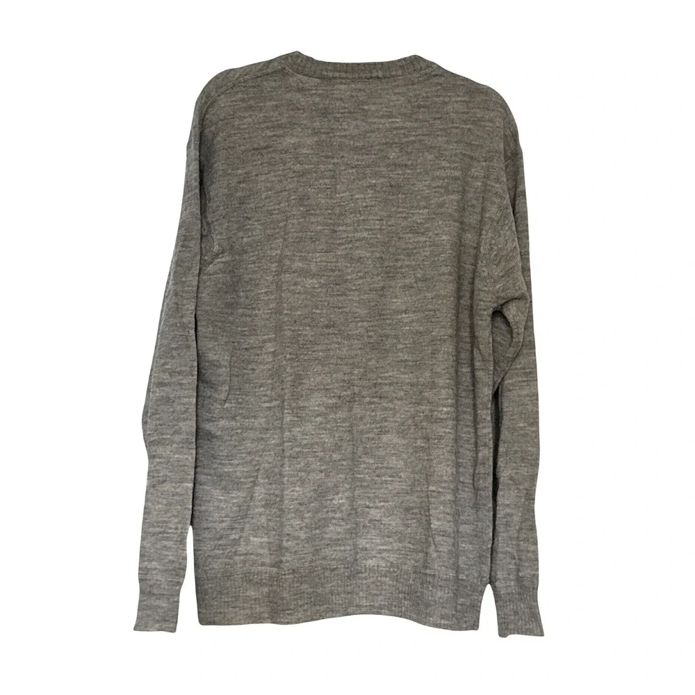 GAP Mens Vintage Minimalist Wool Crewneck Sweater XL Gray Long Sleeve Ribbed
